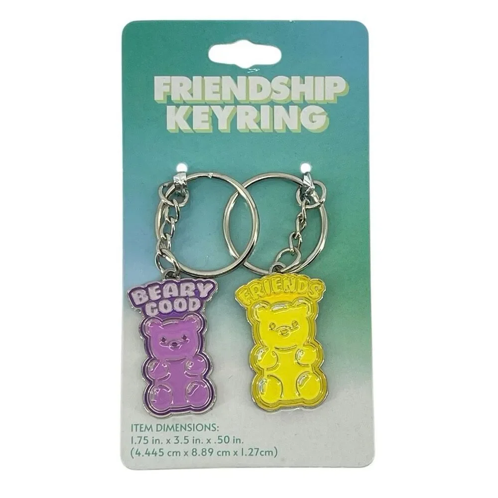 Friendship Gummy Bear Keychain Set BFF Keyring Duo Beary Good Friends Gift New